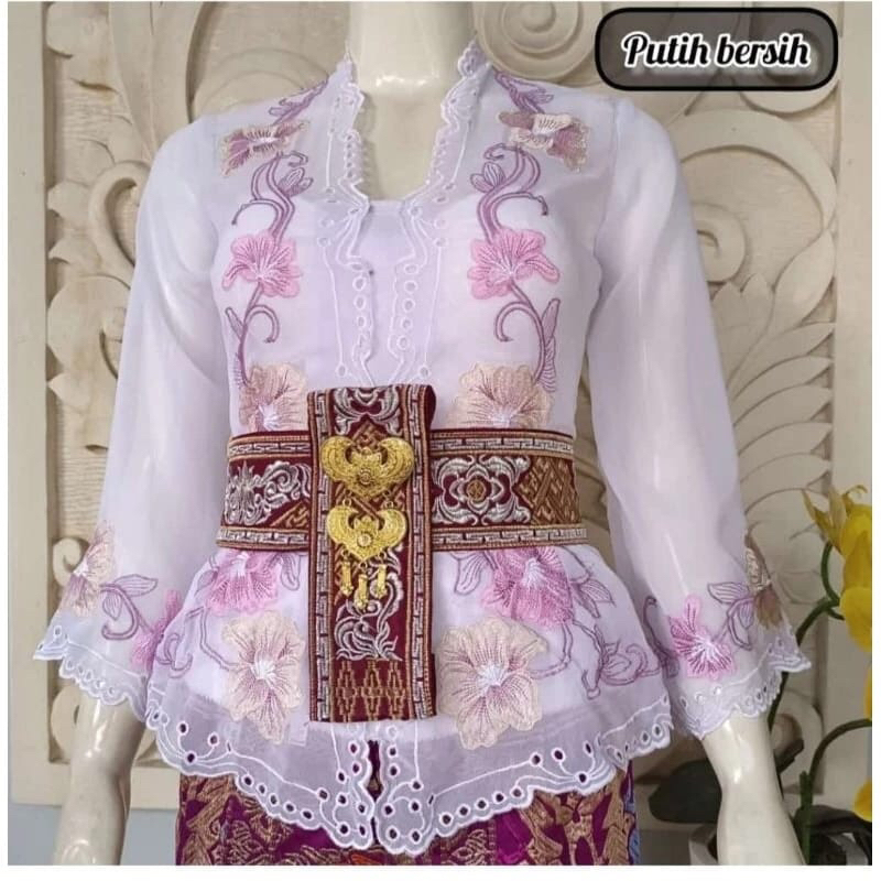 COD Kebaya bordir bali// Kebaya bali motif pink Kebaya bordir motif jadi Kebaya putih Kebaya bali te
