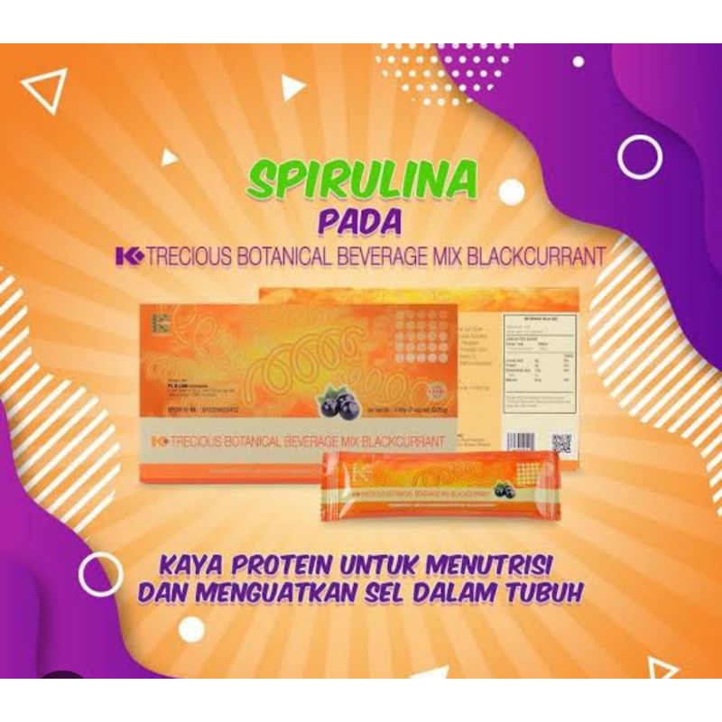 Spirulina KLink 1 Box Isi 7Saset/ K-Trecious Botanical Beverage Mix Blackcurrant/Best Seller KLink