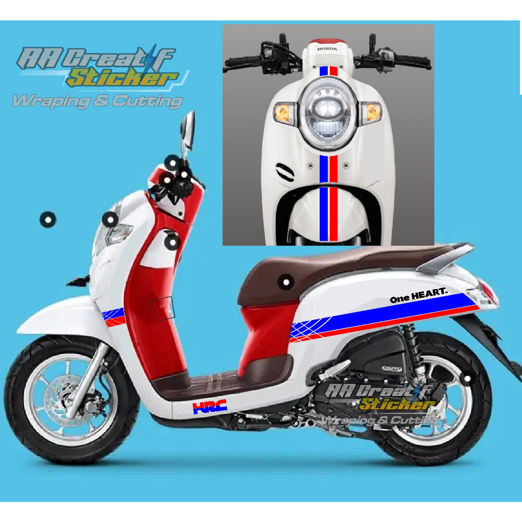 sticker motor honda scoopy livery hrc