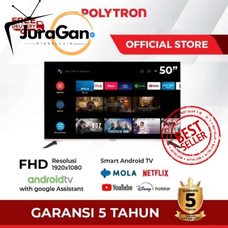 Polytron Smart Android TV 50 Inch PLD 50AG9953