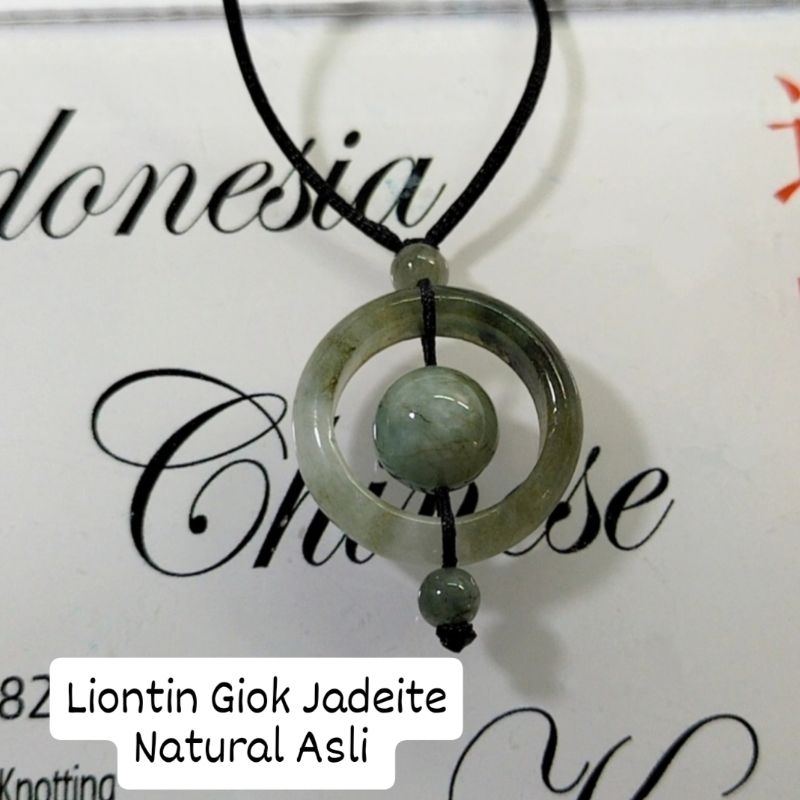 Liontin Giok Cincin Bola 100% Burma Jadeite Natural Asli (C3B)
