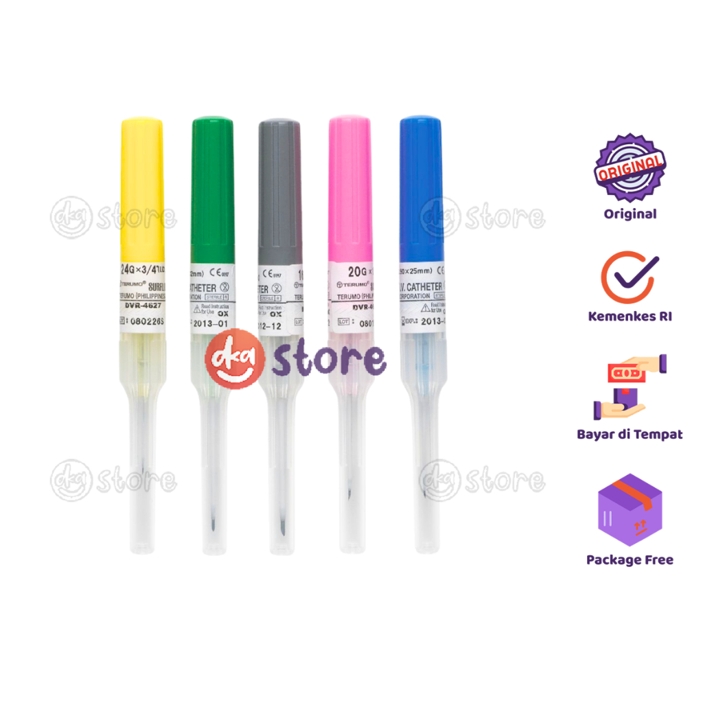 (Ecer) I.V. Catheter Surflo Terumo / Jarum Infus Abocath Kateter Intravena IV Abocat 18G 20G 22G 24G