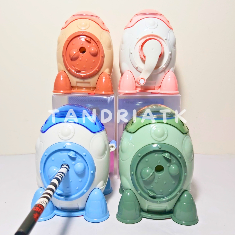 

[FREE BUBBLE+DUS] Serutan Rautan Meja Putar Duduk Fancy Roket Rocket 877