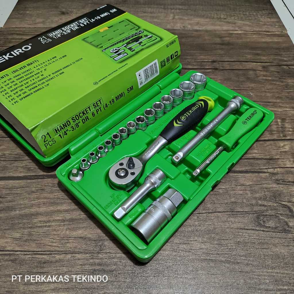 Kunci Shock Sock 24 Pcs Toolkit Tekiro 1 Set Lengkap + Gagang Sok L 1/2 Inch Handle Sok + Mata Sok