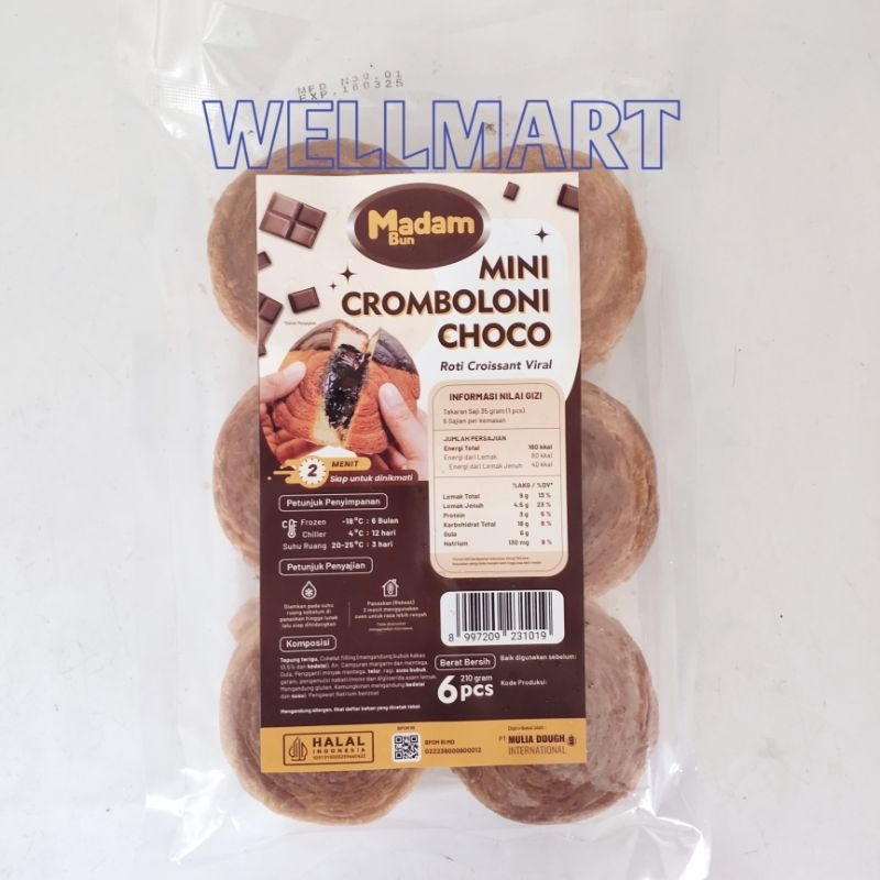 

Mini Cromboloni Choco Butter Isi 6 Pcs 210gr Roti Croissant Viral Madam Bun