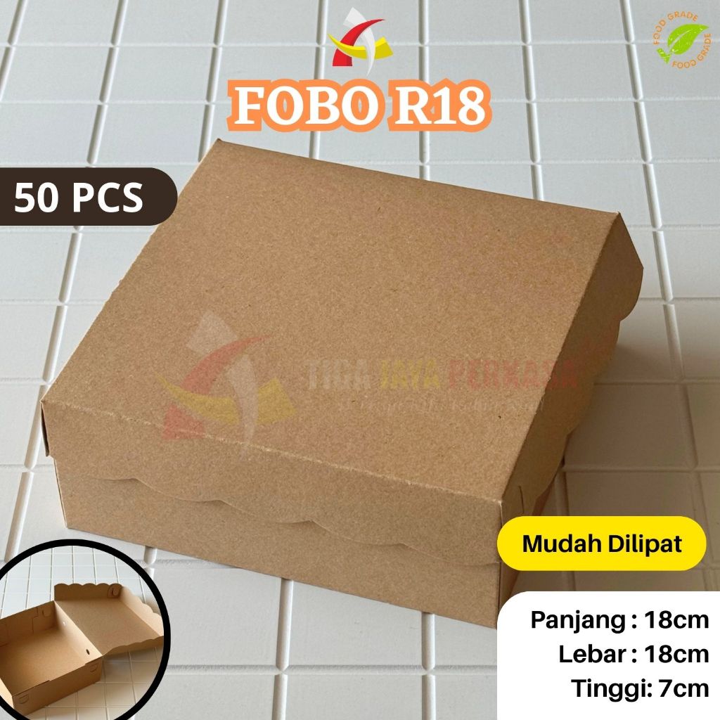 

Kotak 18x18x7 FOBO R18 / Kotak Nasi Campur Kraft Kotak Hajatan @50pcs