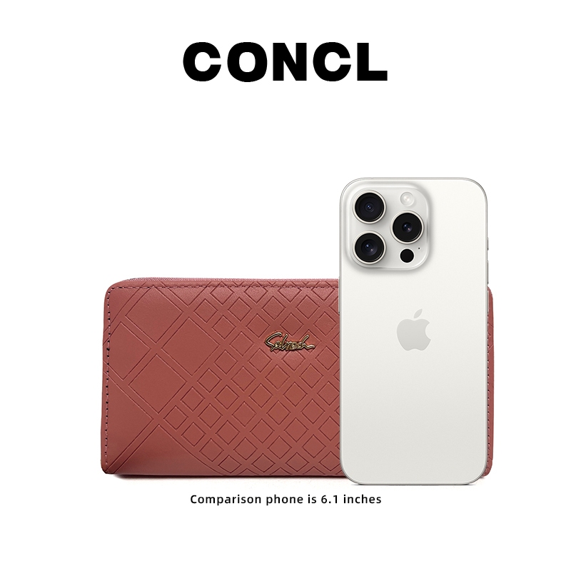 CONCL Wallet Single Zipper Wanita Kulit Sintetis