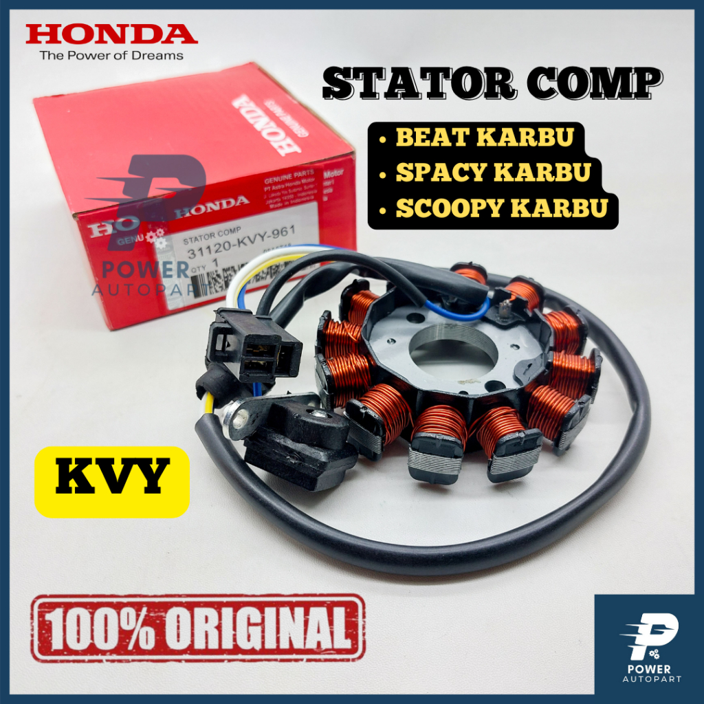SPULL STATOR COMP KVY BEAT KARBU, SCOOPY KARBU, SPACY KARBU KUALITAS ASLI ORIGINAL - KVY