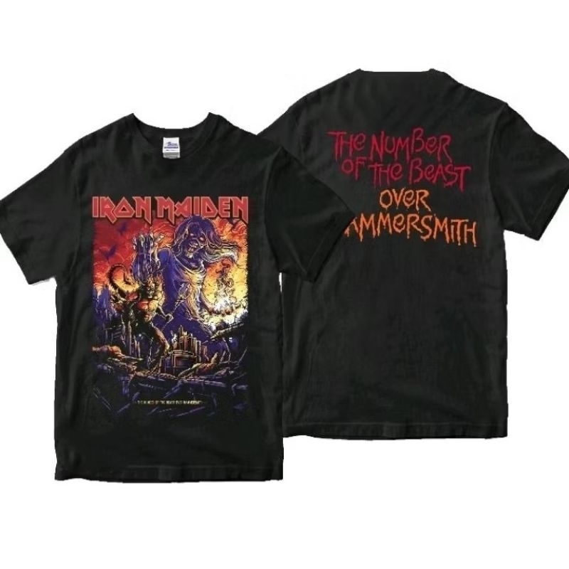 KAOS IRON MAIDEN THE NUMBER OF THE BEAST1 TSHIRT BAND IRON MAIDEN PRIA WANITA