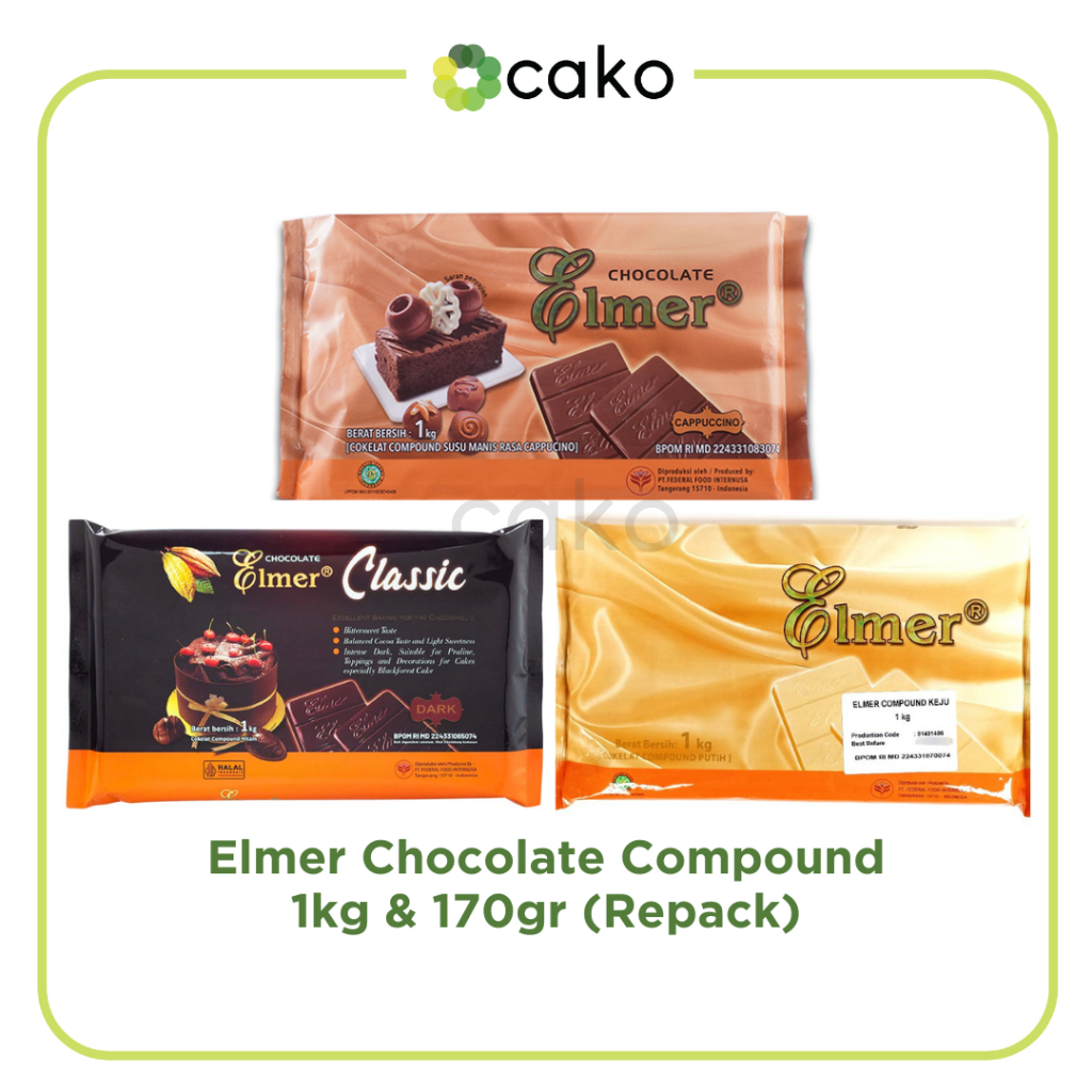 

(REPACK & FULL) Elmer Chocolate Compound / Elmer Coklat Batang / 1kg & 170gr