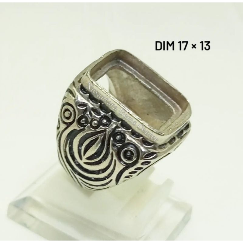Cincin Emban Alpaka Ukiran Custom Model Kotak