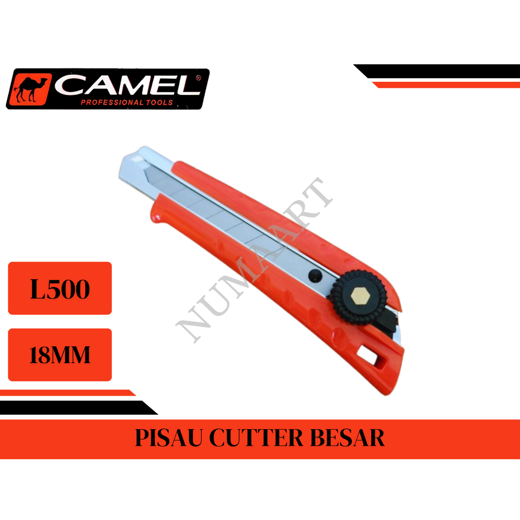 

CAMEL / PISAU CUTTER PUTAR BESAR MODEL KENKO L500 / PISAU SILET DORONG 18MM