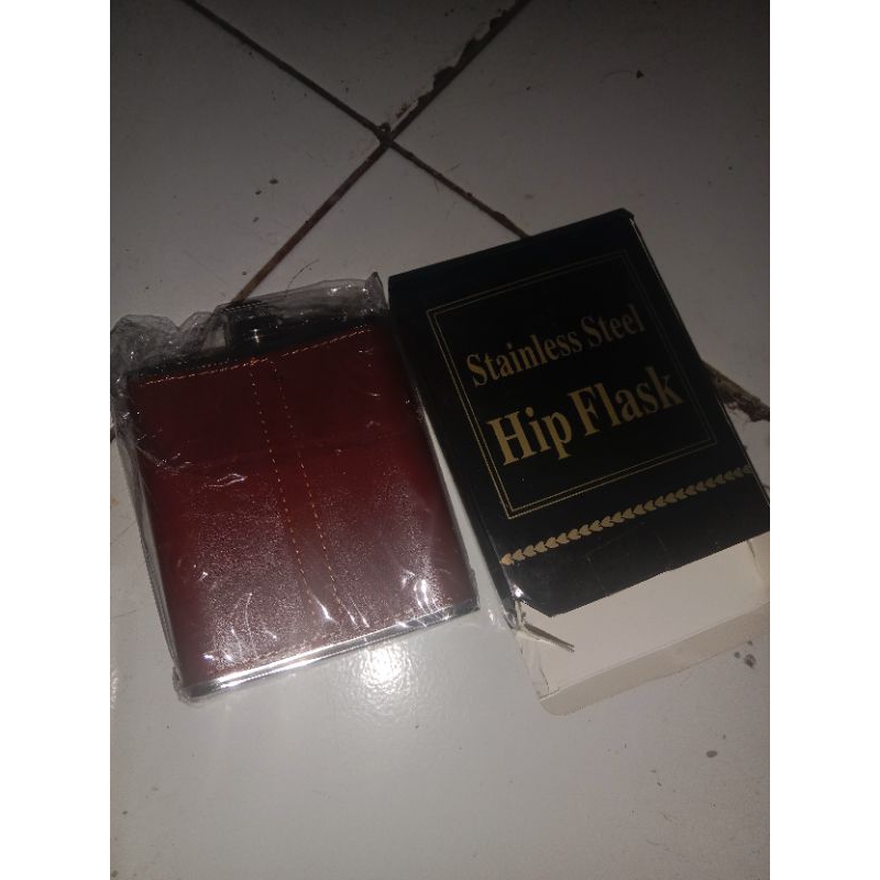 Hip flask botol minuman kulit Pajangan imported