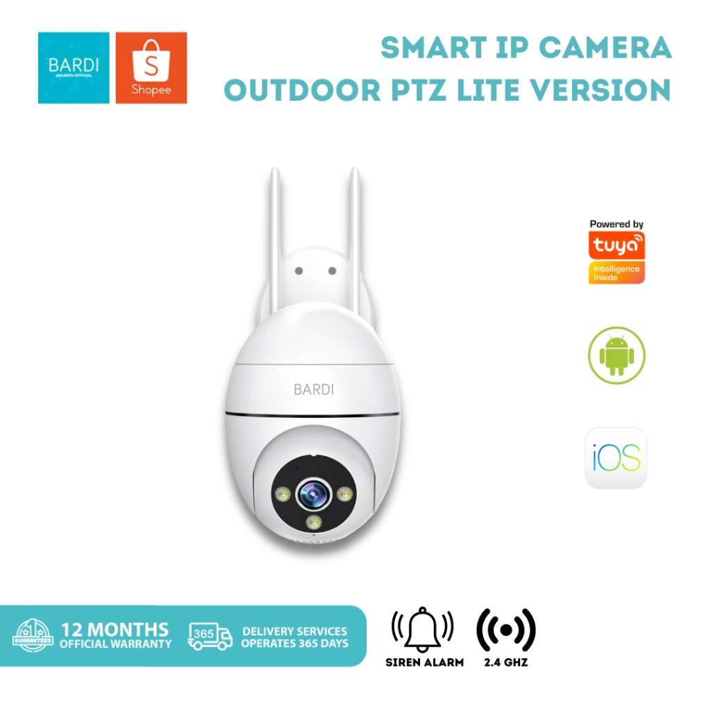 BARDI IP Camera CCTV Wifi Jarak Jauh lewat HP CCTV Outdoor PTZ 360 Lite Version