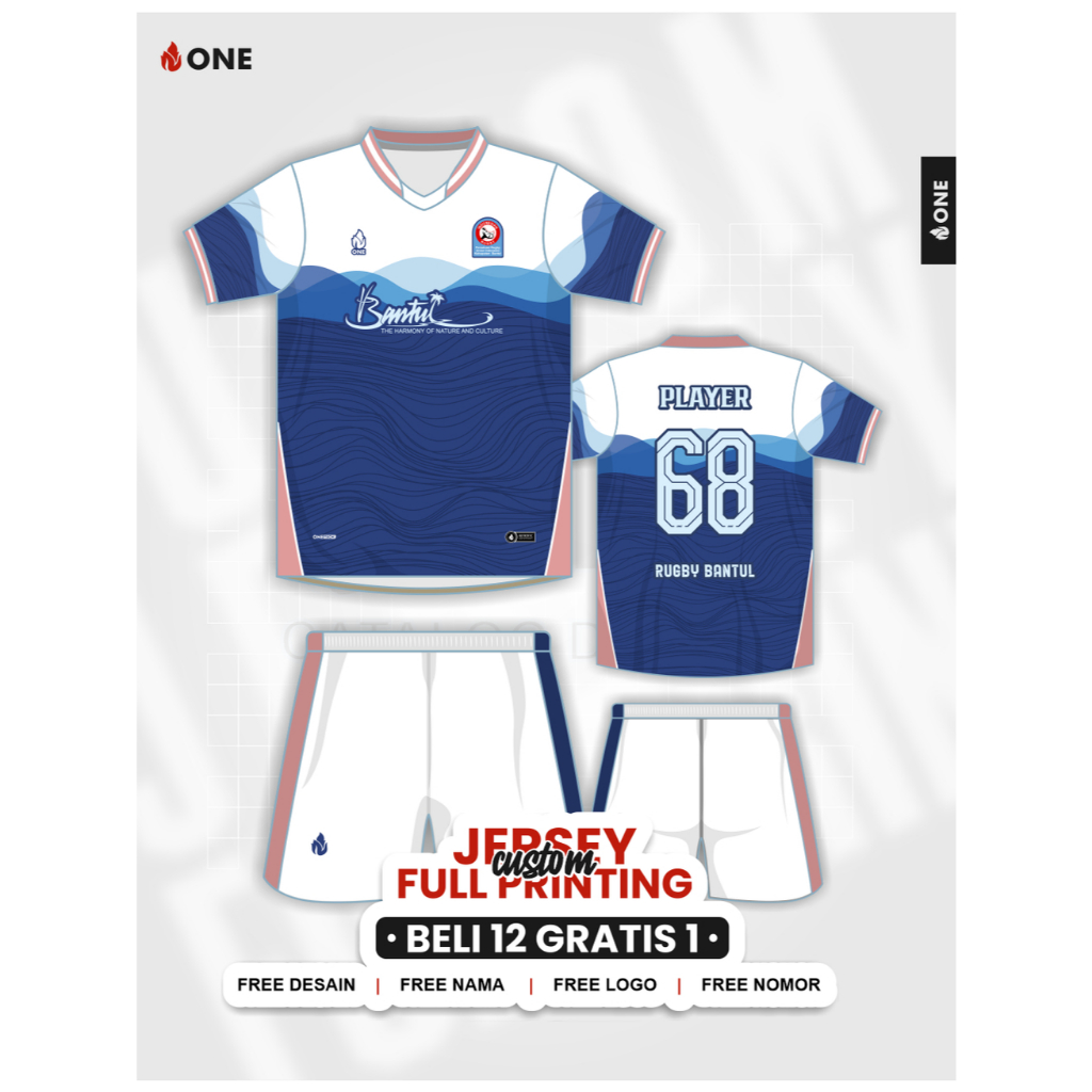 ONE APPAREL - CUSTOM JERSEY STELAN FULL PRINTING - FUTSAL, SEPAKBOLA, VOLI, BASKET - FREE DESAIN