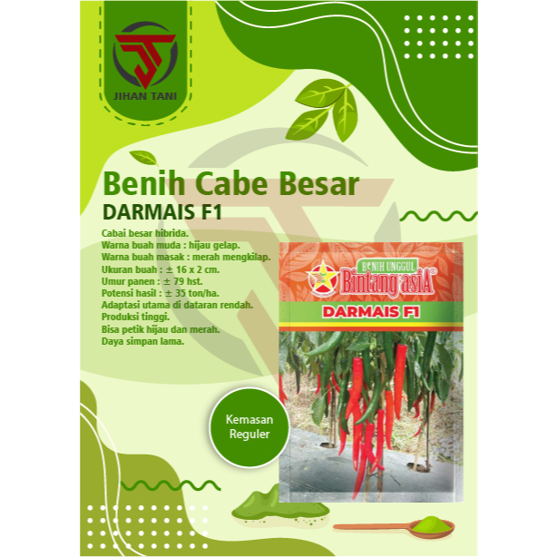 Benih Cabe DARMAIS F1 10 Gr - Bibit Cabai BESAR | JIHAN_TANI