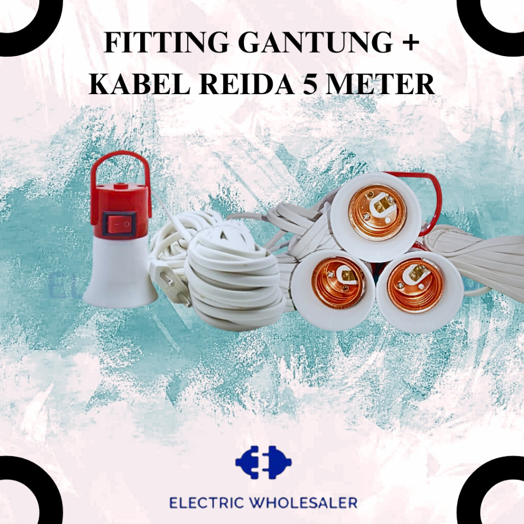 FITTING GANTUNG + KABEL REIDA 5 METER
