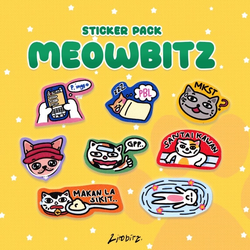 

Stiker Kucing Meowbitz Pack Die Cut Glitter