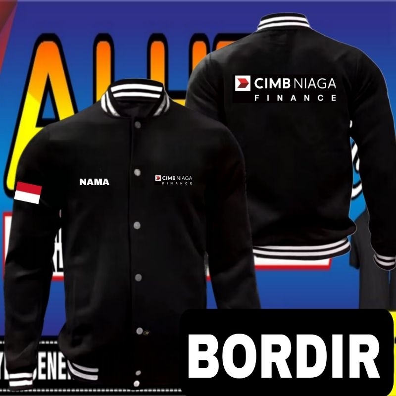 Jaket bordir CIMB niaga finance jaket CIMB niaga finance jaket baseball CIMB niaga finance jaket var