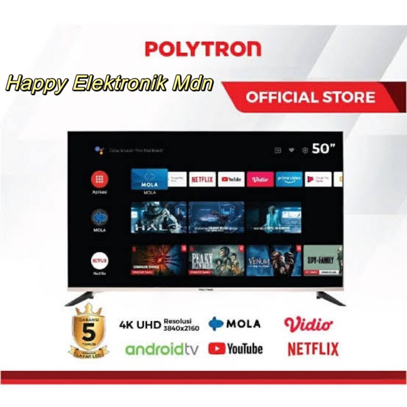 POLYTRON GOOGLE TV 50 INCH POLYTRON 50 Inci Polytron 4K 50 inch Polytron UHD Android TV Polytron PLD
