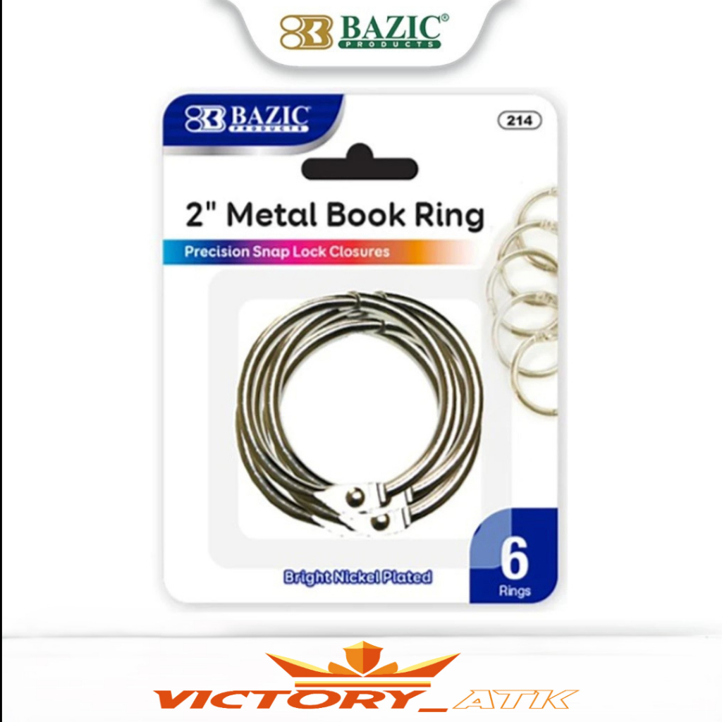 

Bazic 2" Metal Book Rings (6/Pack) - Ring Buku