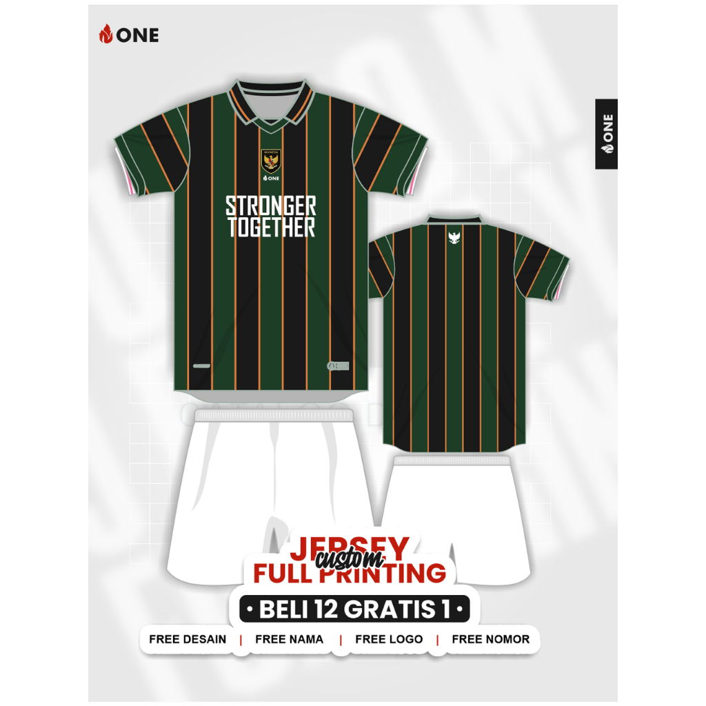 ONE APPAREL - CUSTOM JERSEY STELAN FULL PRINTING - FUTSAL, SEPAKBOLA, VOLI, BASKET - FREE DESAIN