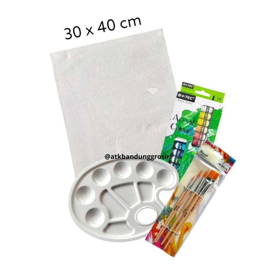 

Price Melukis Lengkap Set 4 in 1Jumbo Set Kanvas 3x4 Kuas Palet dan Cat Acrylic Set