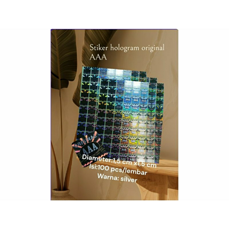 

stiker hologram original AAA silver