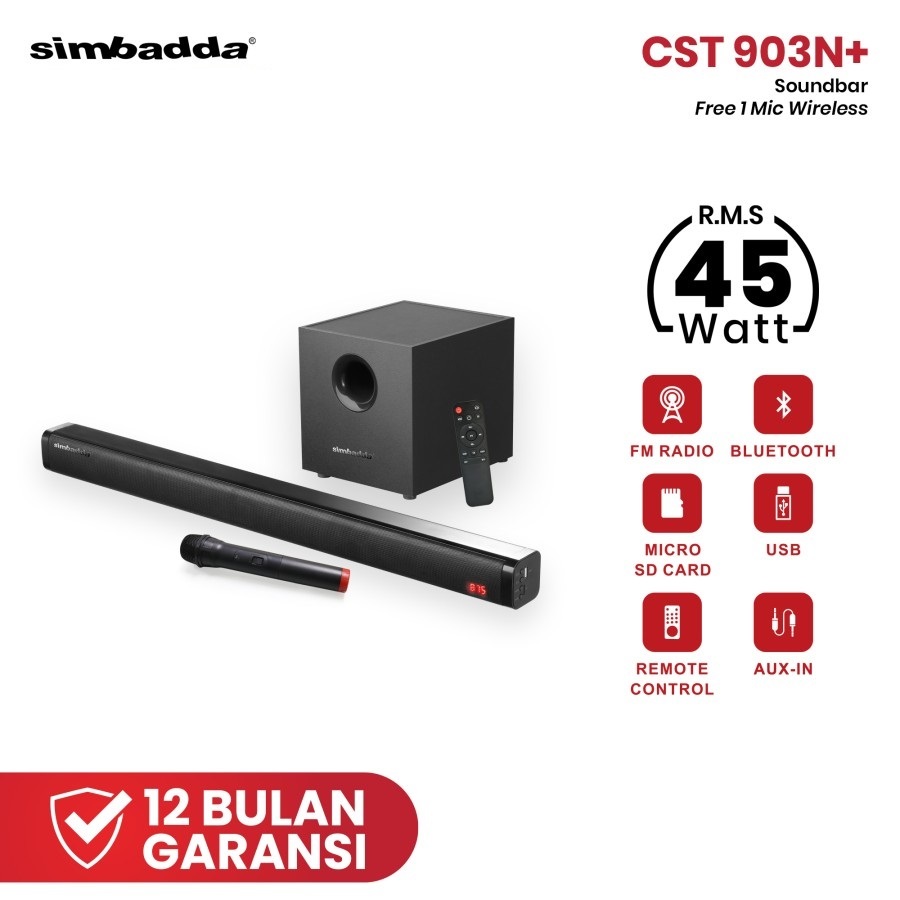 Soundbar Simbadda CST 903N+ Bluetooth Wireless / Speaker Bluetooth Simbadda CST903N+ Home Theater