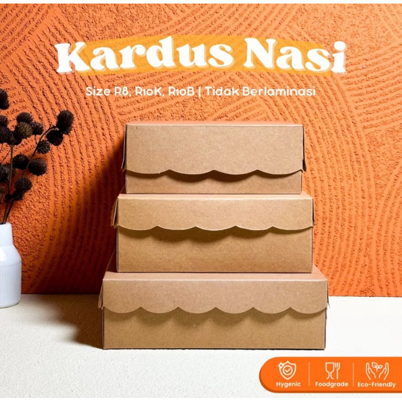

Grosir [100 pc] Box Parcel Dus Kue / Kotak Makan Nasi Kraft Cokelat Finishing Warna Coklat/Brown R8 R10K R10B NON LAMINASI