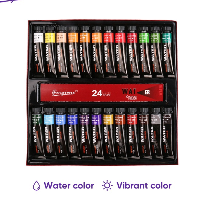 

Unggul Giorgione Watercolor Paint Set Cat Air 1224 Warna 12mlbotol
