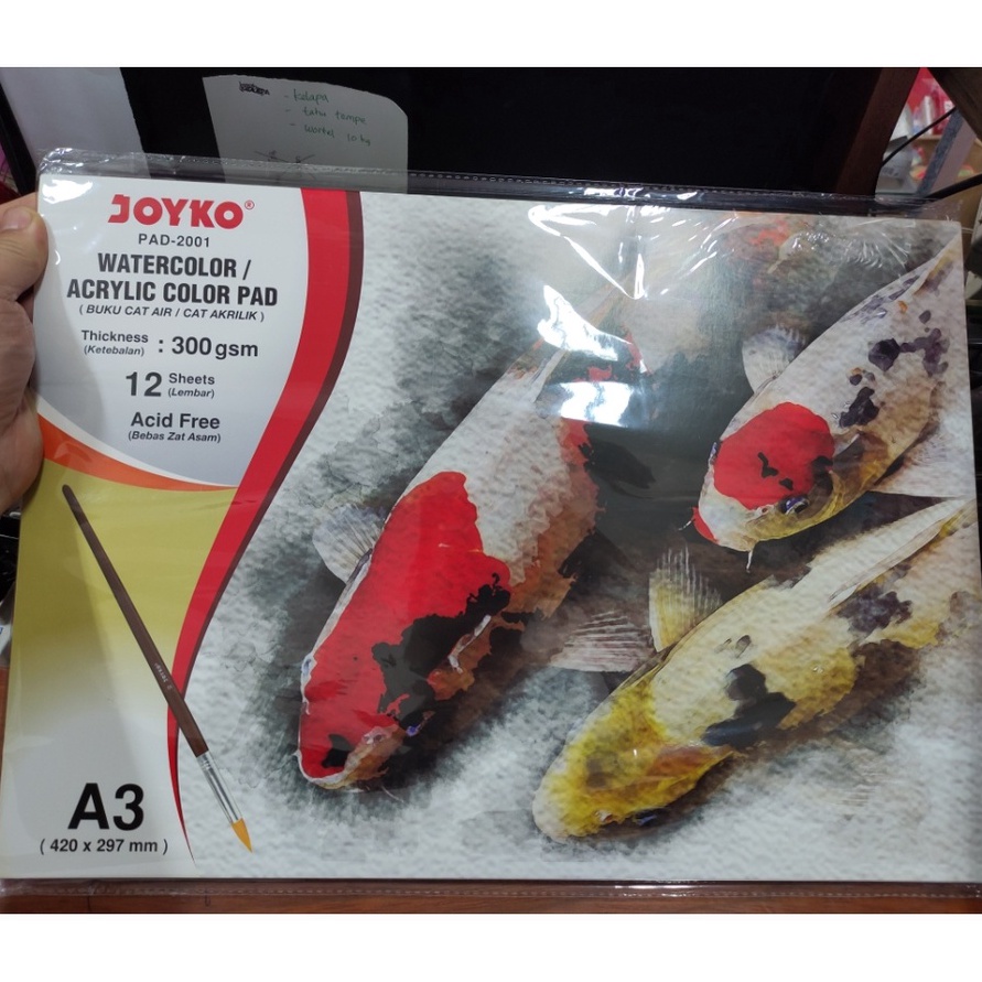 

Terjangkau buku watercolor acrylic pad a3 joyko 3 gsm 12 lembar