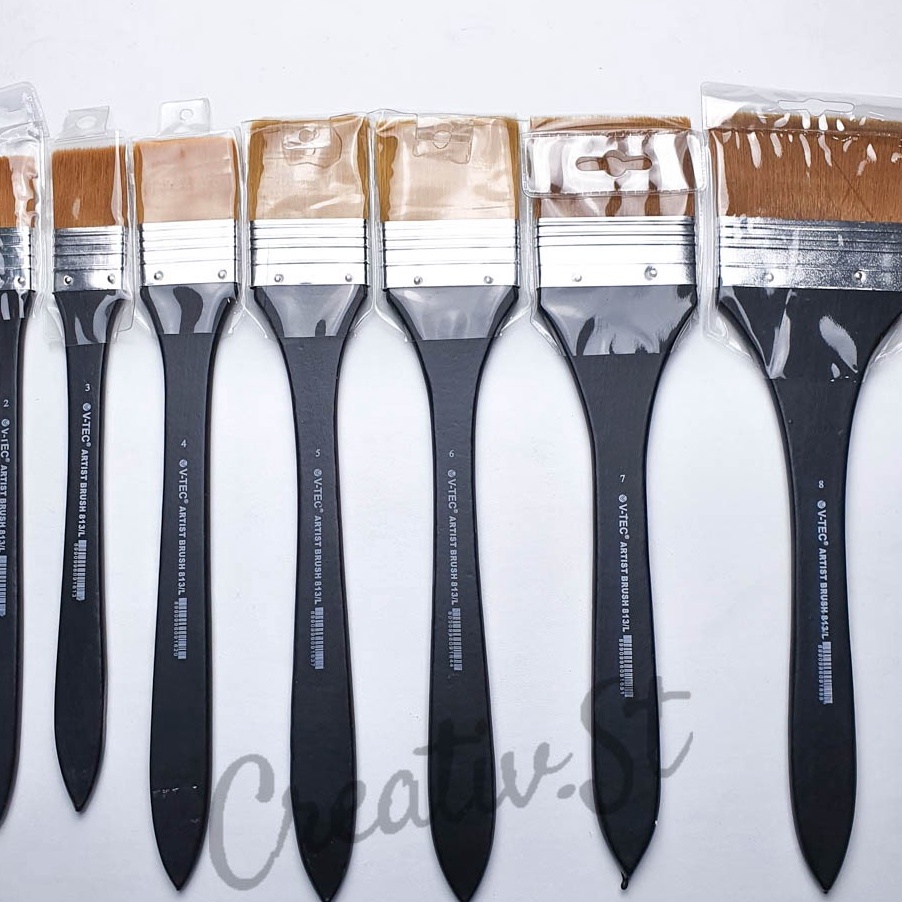 

Terjangkau VTEC Kuas Lukis Lebar 813 Long Black Art Brush Satuan
