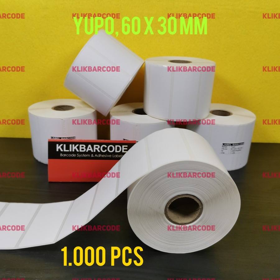 

Stiker Label Barcode YUPO Synthetic - 60x30 mm / 60x30mm / 6x3 CM 1.000 Pcs [ READY STOCK ]