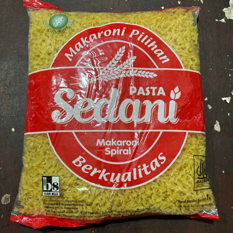 

Makaroni Spiral Sedani 1kg (Spiral Kecil)