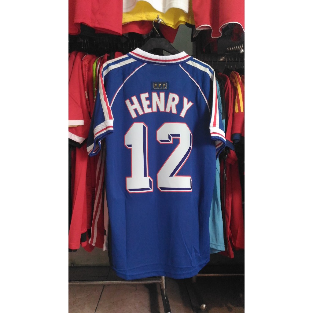 Jersey Bola Retro GO Prancis 1998 Home HENRY 12