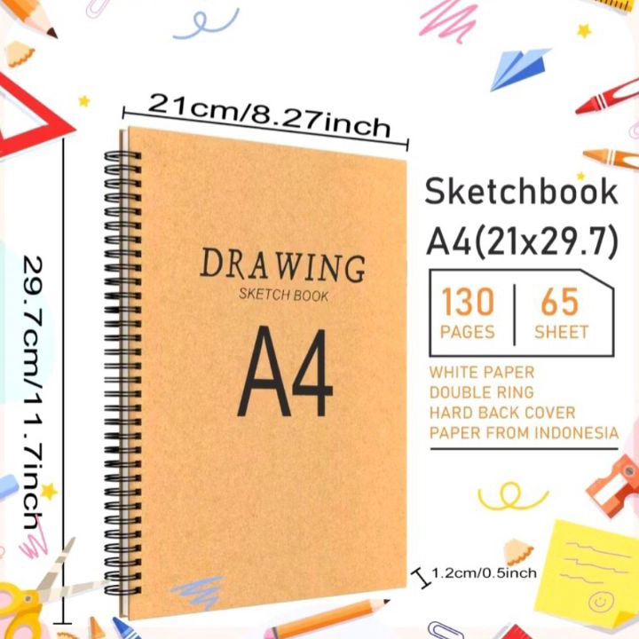 

Kilat SKETCHBOOK A4 BUKU SKETSA BUKU GAMBAR TEBAL COVER CRAFT 3 GSM SKETCH BOOK TEBAL A4 BUKU GAMBAR