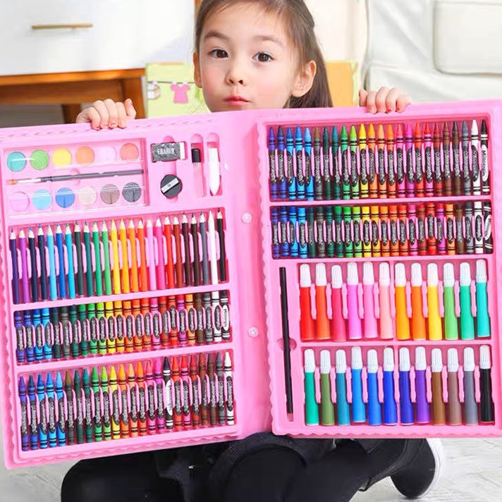 

Murah Crayon Set Peralatan Gambar Lukis Pensil Warna Art Set isi 15 pcs Premium