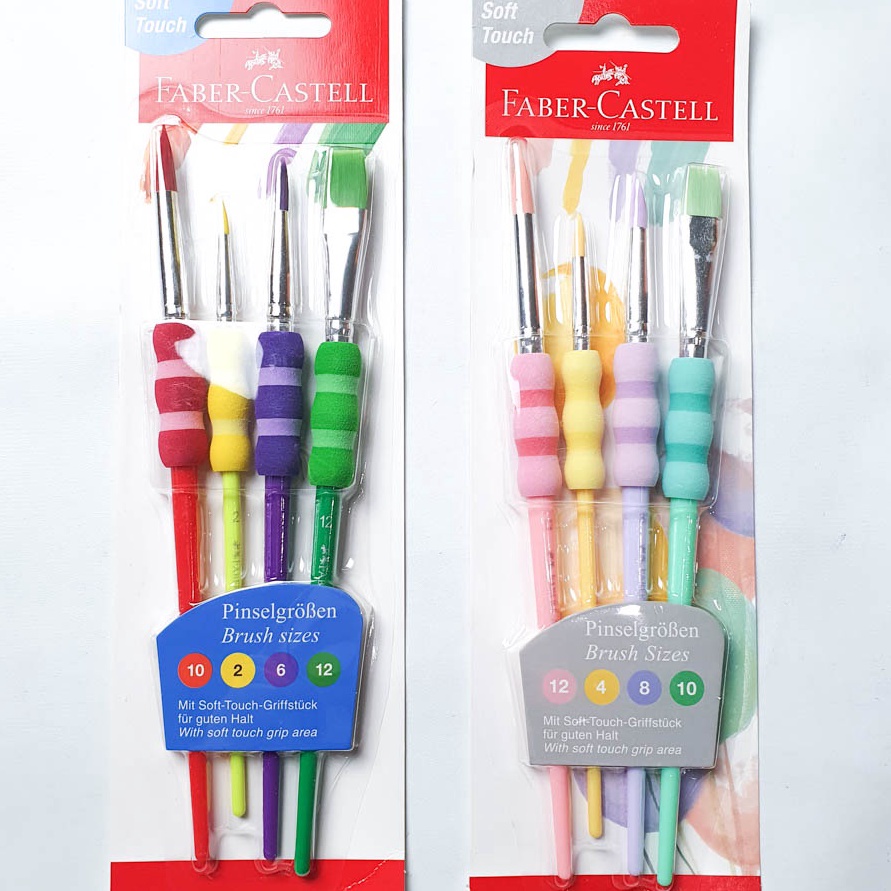 

HJ6 FABER CASTELL Kuas Lukis Set Cat Grip Brush Set Colors