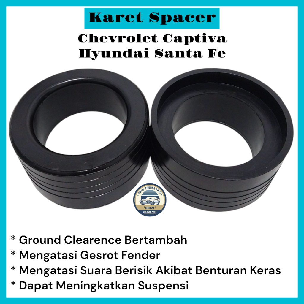 Karet Spacer Tatakan Per Keong Belakang Chevrolet Captiva Hyundai Santa Fe Tebal 5cm 1Set(2Pcs)