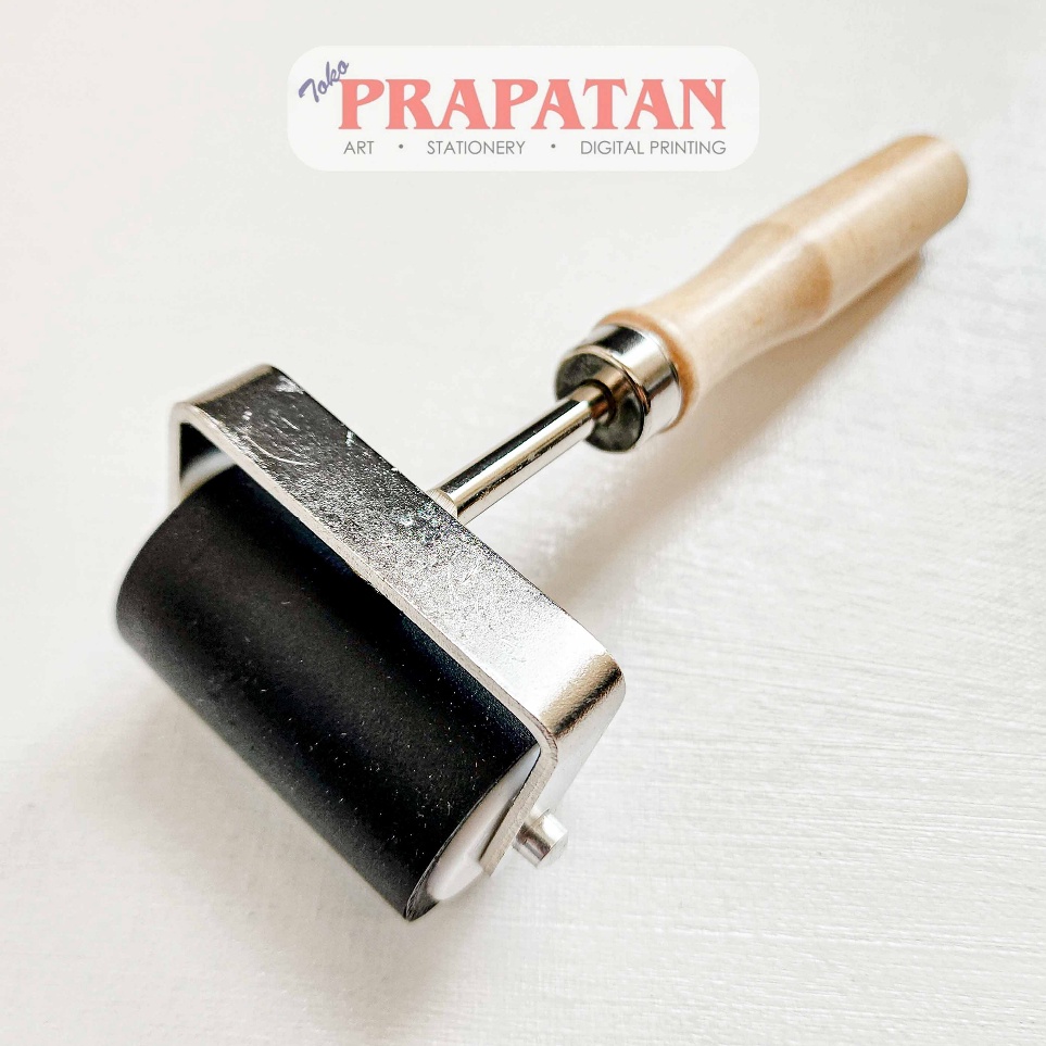 Rubber Roll Besi 5cm Wood Handle 75  Roll Lino ART D6F6