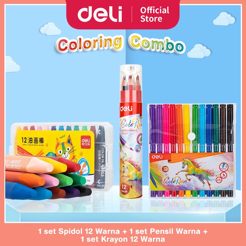 

PAKET MEWARNAI LENGKAP Spidol Warna Pensil Warna Krayon ART O2G6