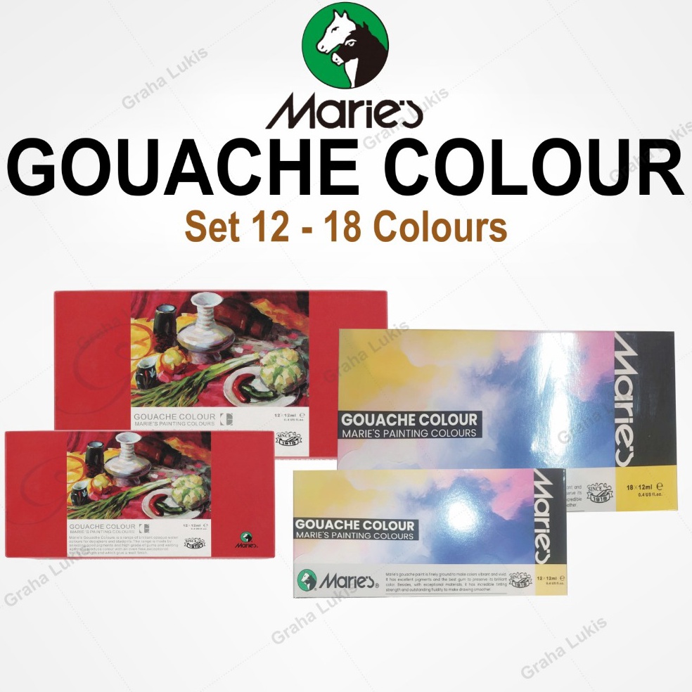 

MARIES GOUACHE COLOR SET 12 SET 18 ART E4A3