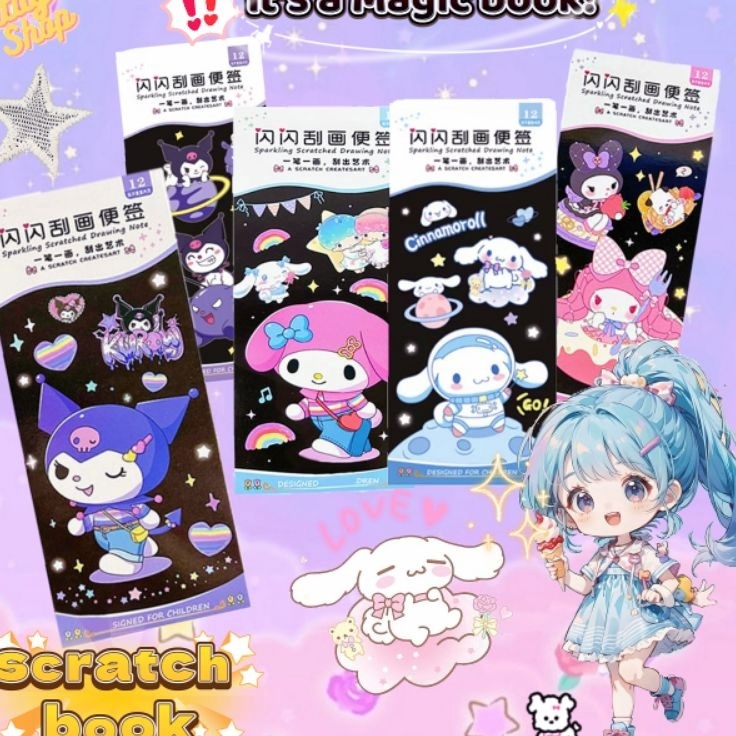 

Langka Scratch Book Magic Buku Gambar Gosok pocket scratch note Mainan Edukasi Anak