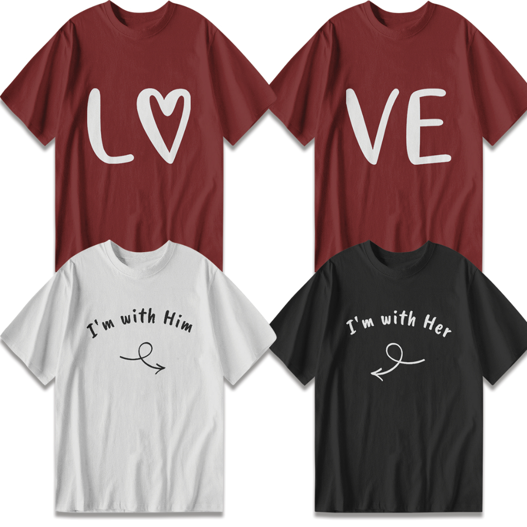 BAJU KAOS COUPLE BUCIN OOTD BARENG DOI PASANGAN PACARAN DISTRO REGULER DISTRO ROMANTIS SO SWEET