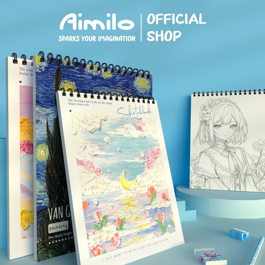 

KF7 Aimilo Sketchbook A4 Aesthetic Buku Gambar Vertikal Jilid Spiral 45 Lembar9 Halaman
