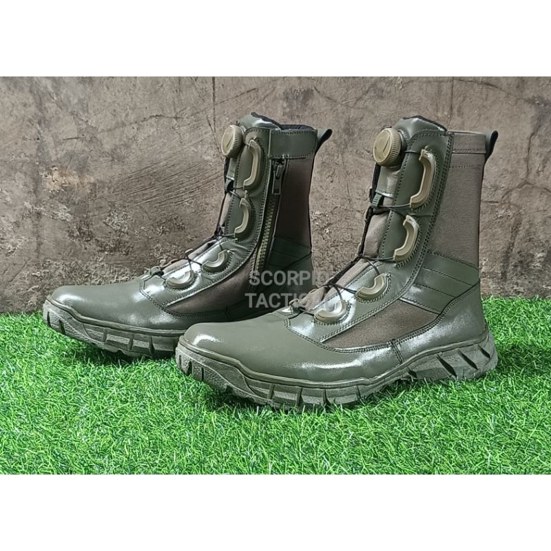 SEPATU PDL HIJAU BRIMOB PUTER/SEPATU PDL TACTICAL TALI PUTAR HIJAU BRIMOB
