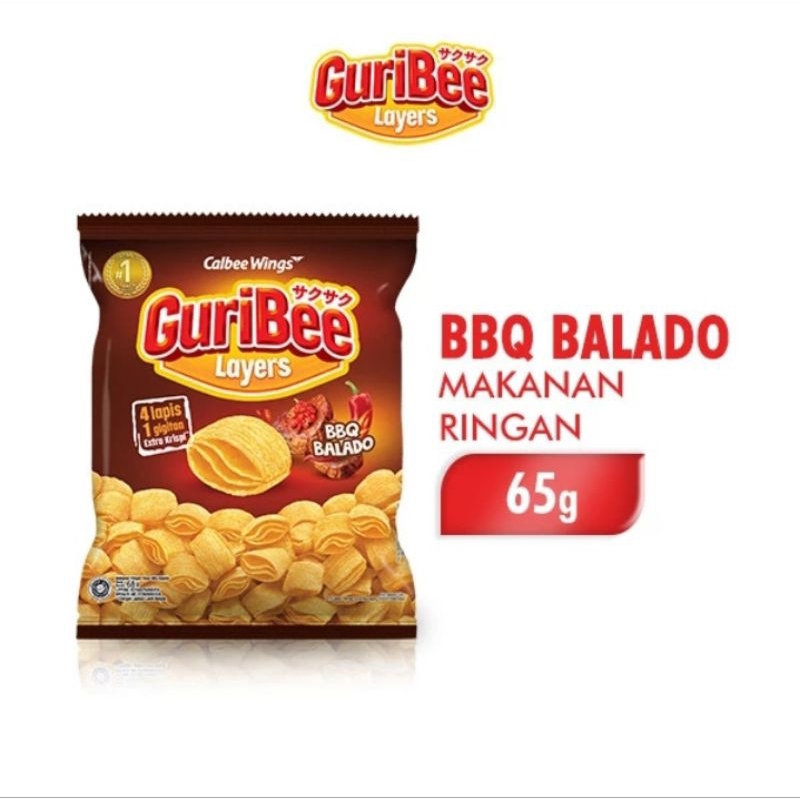 

guribee layers makanan ringan rasa bbq balado 65gram