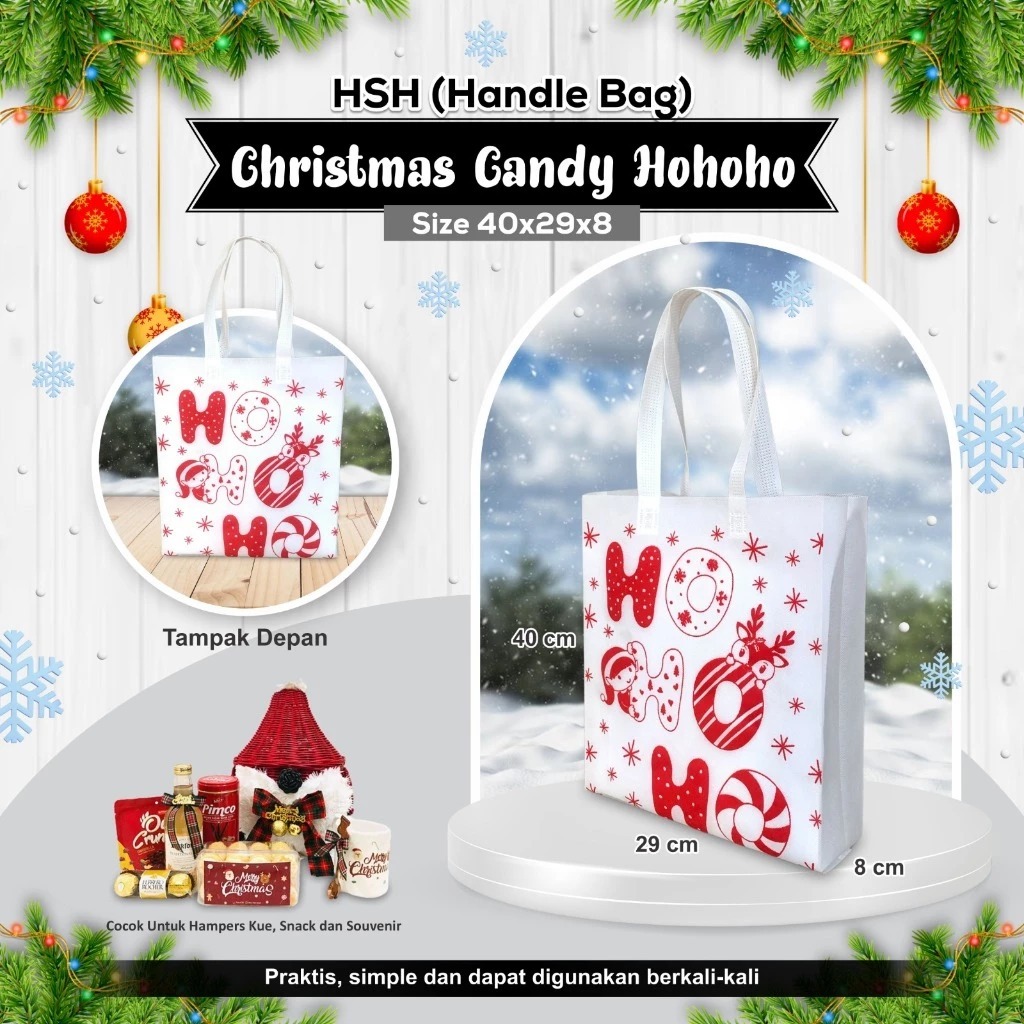 

Tas Natal Tas Kado Natal Tas Spunbond Xmas Goodie Bag Natal Tas Parcel Natal Tas Hampers Natal Uk. 40x29x8