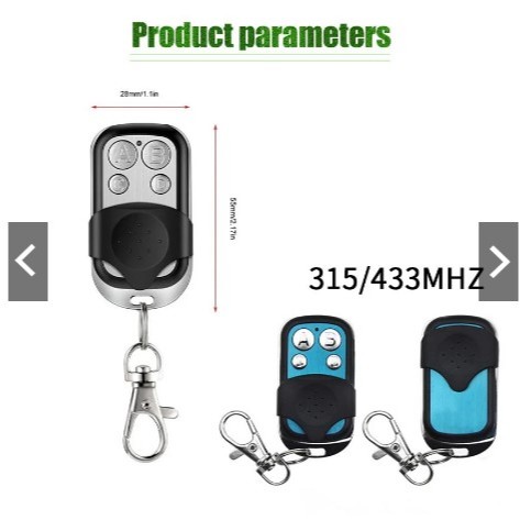 Remot duplikat kloning frekuensi 315 Mhz 4 tombol